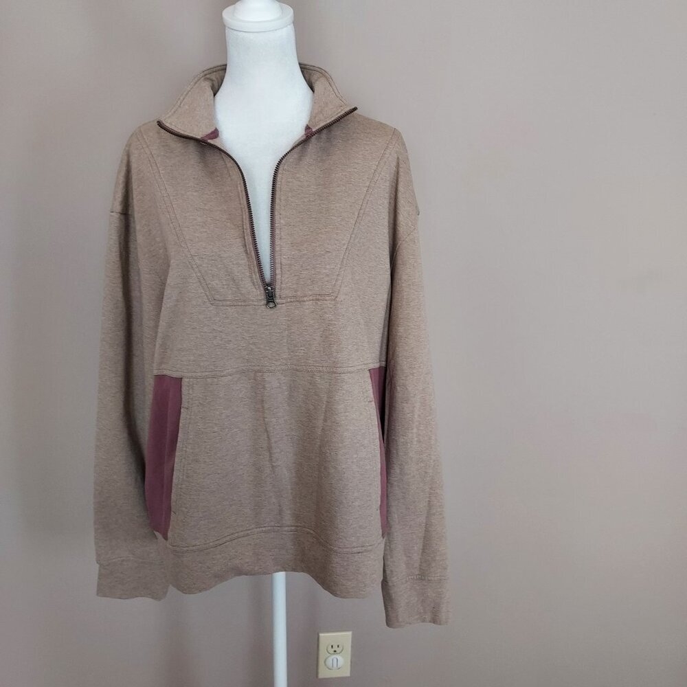 Pact Organic Cotton 1/4 Zip Colorblock Pullover Sweatshirt Size XL